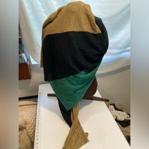 94” Colorblock Wrap/Throw Black, Green, Tan